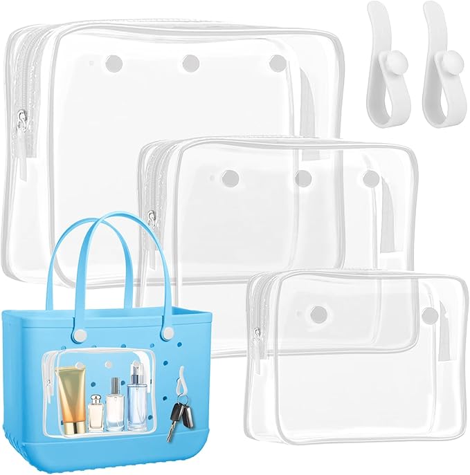 Transparant pouch white 3 pack