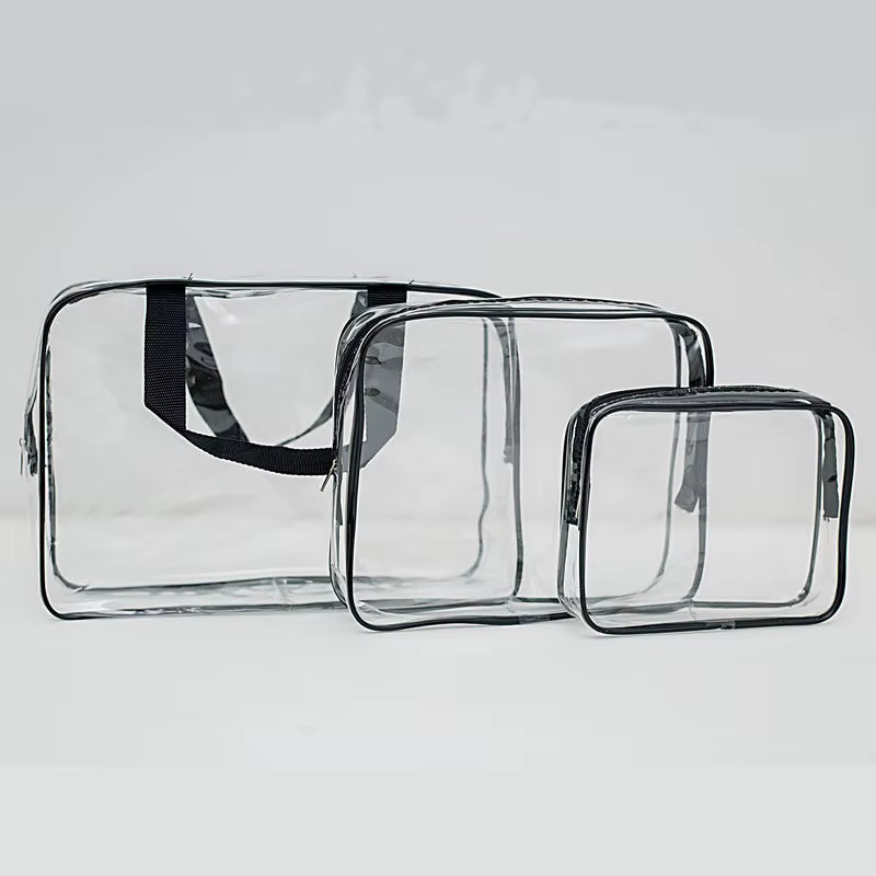 Transparant pouch Black 3 pack