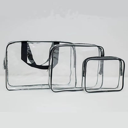 Transparant pouch Black 3 pack