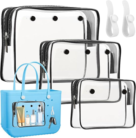 Transparant pouch Black 3 pack