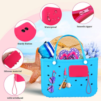 silicone pouch deep pink