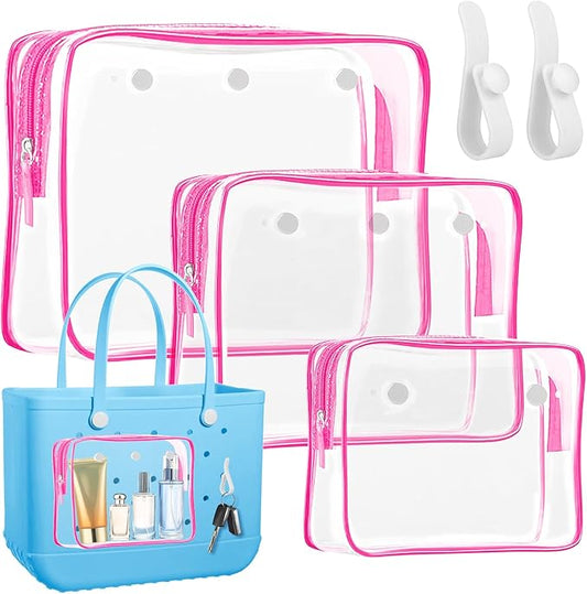 Transparant Pouch Pink 3 pack