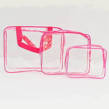 Transparant Pouch Pink 3 pack