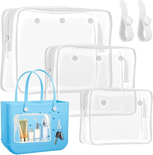 Transparant pouch white 3 pack